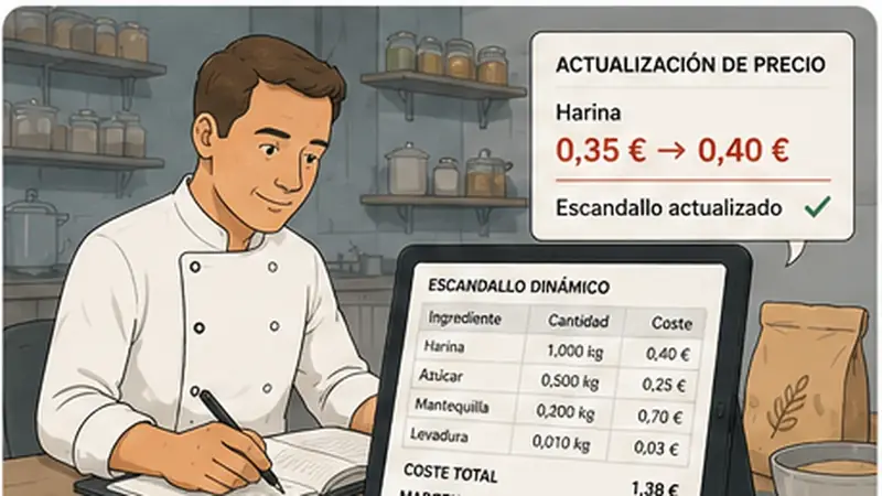 Pantalla de Escandallos dinámicos en Escandalla
