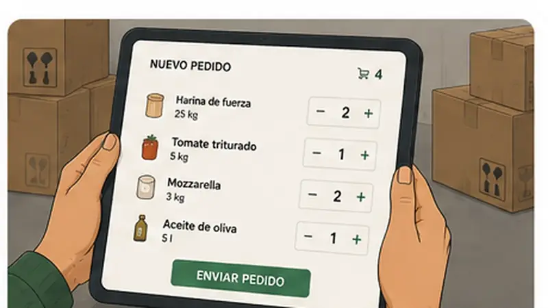 Pantalla de Pedidos online en Escandalla
